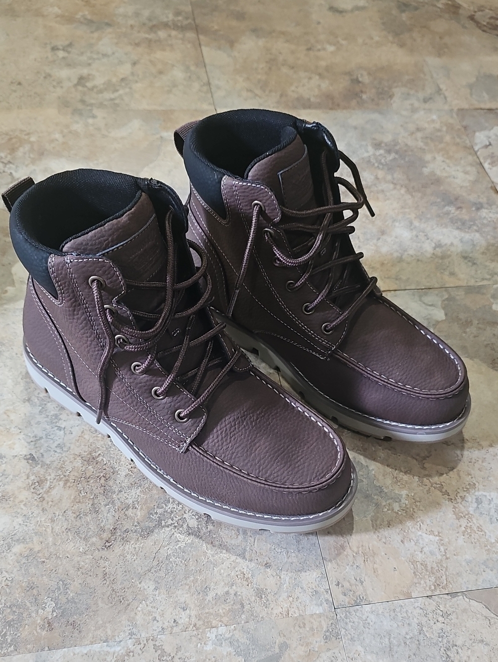 Levi's Dark Brown Lace-Up Moc Toe Men's Boots, 9.5